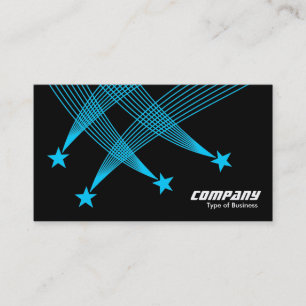 Shooting Stars - Light Blue on Black Business Card