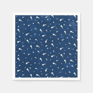 Shooting Stars Navy Blue Watercolor Napkin