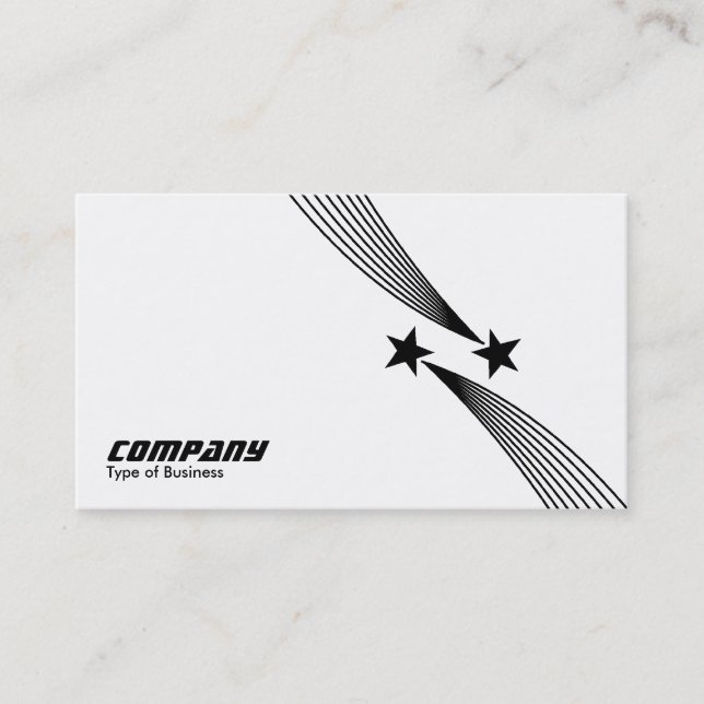 Shooting Stars v2 - Black on White Business Card (Front)