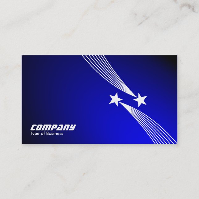 Shooting Stars v2 - White on Spotlit Blue Business Card (Front)
