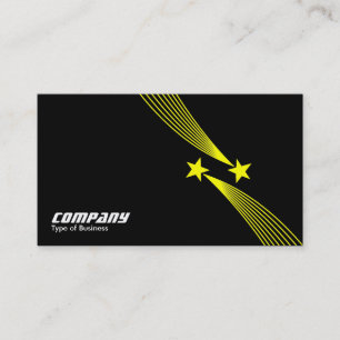 Shooting Stars v2 - Yellow on Black Business Card