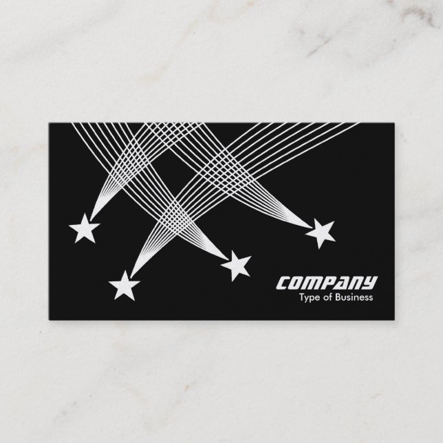Shooting Stars - White on Black (2Tone) (Platinum) Business Card (Front)
