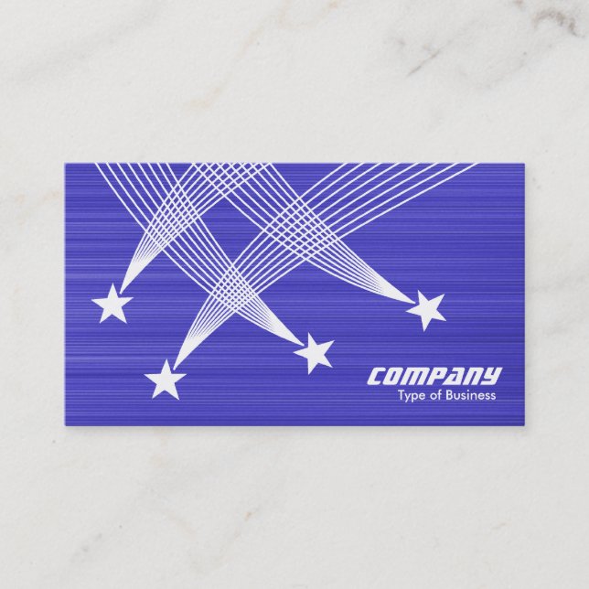 Shooting Stars - White on Brushed Blue Business Card (Front)