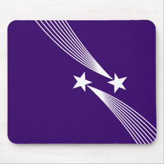Shooting Stars - White on Deep Purple Mouse Pad
