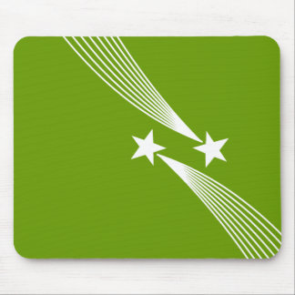 Shooting Stars - White on Green 669900 Mouse Pad