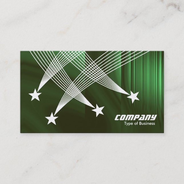Shooting Stars - White on Green Texture Business Card (Front)