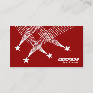 Shooting Stars - White on Maroon 990000 Business Card