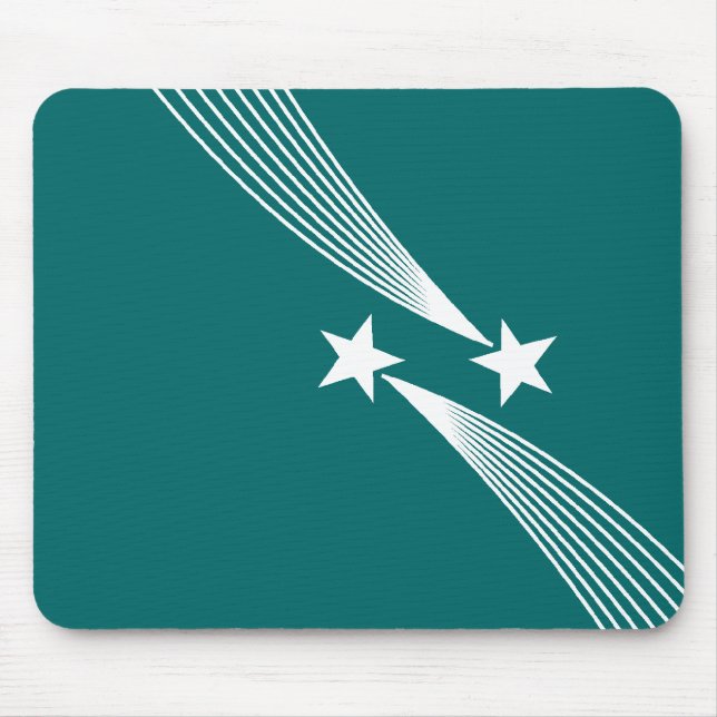 Shooting Stars - White on Teal Green 006666 Mouse Pad (Front)