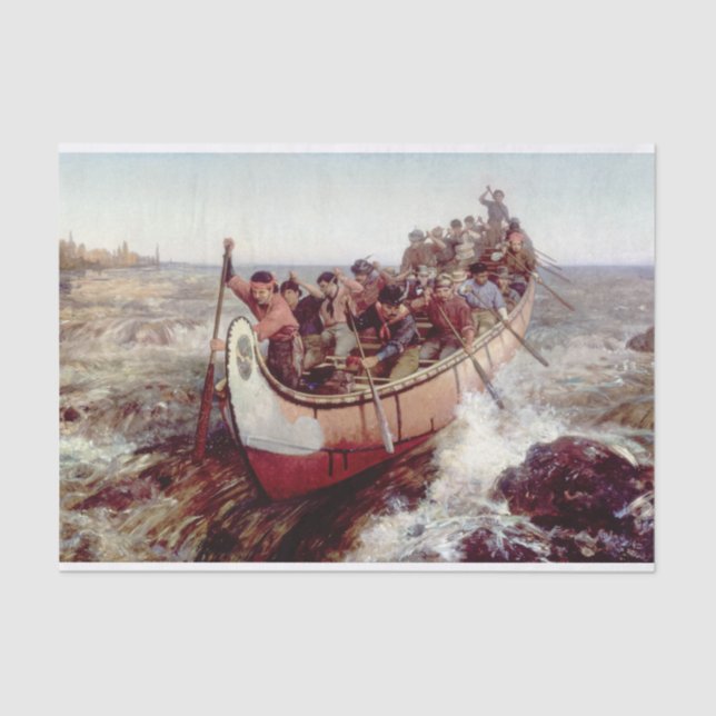 Shooting the Rapids by Frances Anne Hopkins Tissue Paper (Front)