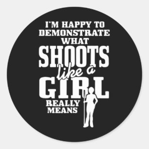 Shoots Like A Girl - Billiards Pool Shooter  Classic Round Sticker