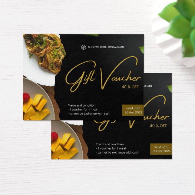 Shoowe Hotel Restaurant Gift Voucher Profile Card (Desk)