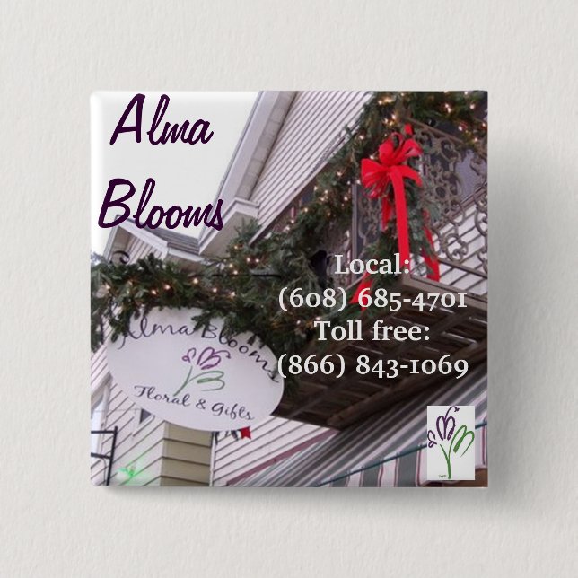 Shop 2 Inch Square Button (Front)