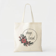 Shop local floral shopping tote