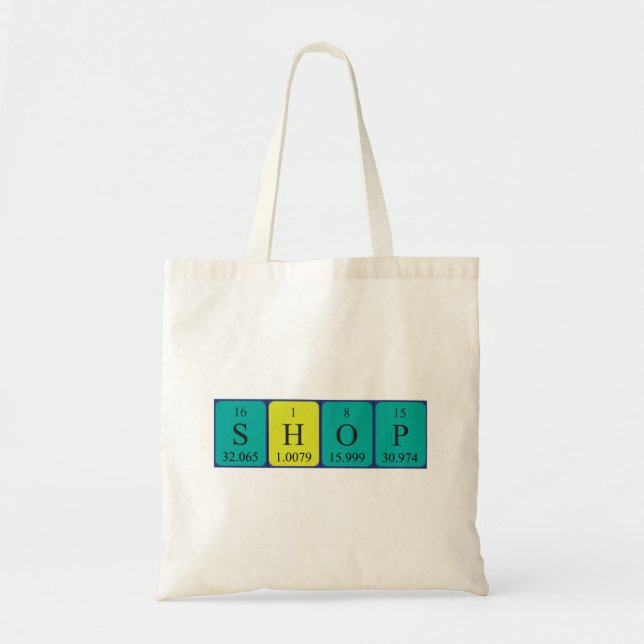 Shop periodic table word tote bag (Front)