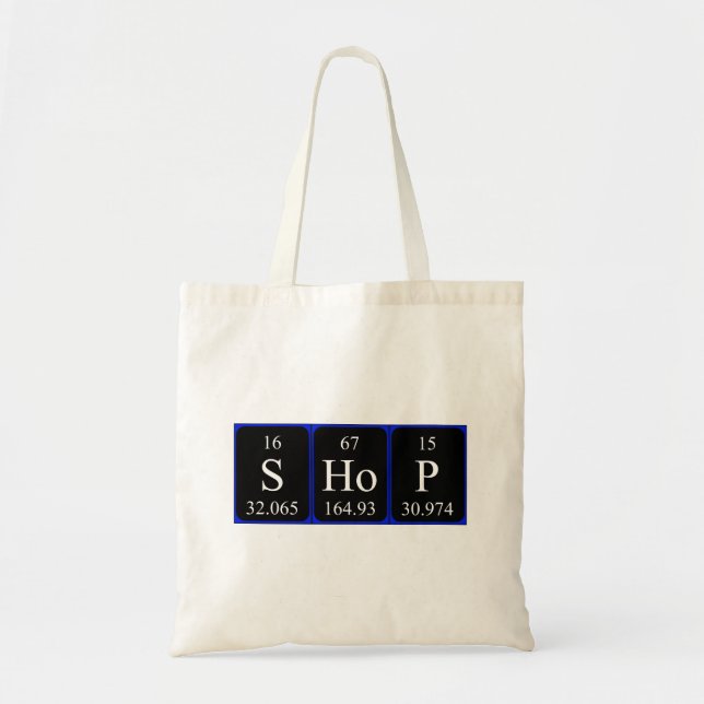 Shop periodic table word tote bag (Front)