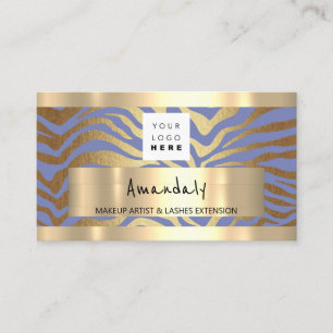  Shop QR CODE Logo Metallic Gold, Light Blue Business Card