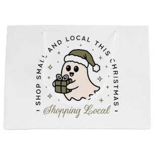 Shop small and local this Christmas green Large Gift Bag