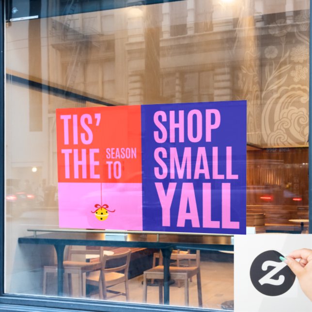 Shop Small Business Saturday Support Local Retail Window Cling (Cafe Window)