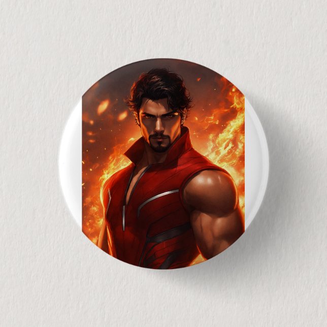 Shop Superhero League Printed button. 1 Inch Round Button (Front)