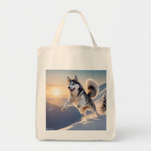 Shop sustainably with this Siberian Husky grocery  Tote Bag