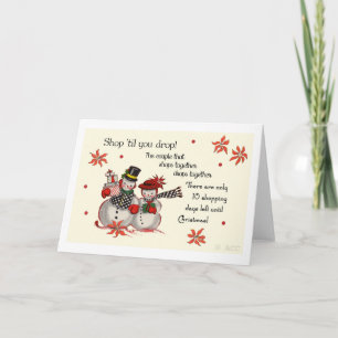 Shop 'til you drop! holiday card