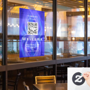 Shop Welcome QRcode Marine  Window Cling