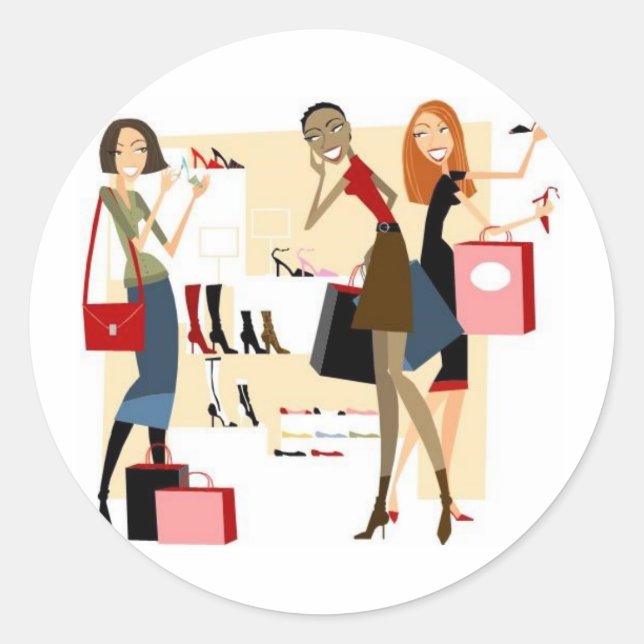 Shopaholic Classic Round Sticker (Front)