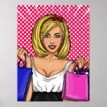 Shopaholic Pop Art Bubblegum Poster<br><div class="desc">Shopaholic Pop Art Bubblegum Poster Anime Cartoon Comic Fiction Manga</div>