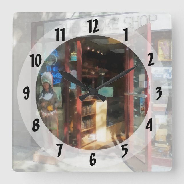 Shopfronts - Smoke Shop Square Wall Clock (Front)