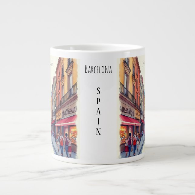 Shoping on La Rambla, Barcelona Specialty Mug (Front)