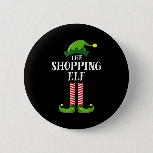 Shopng Elf Matching Family Group Christmas Party P 2 Inch Round Button (Front)