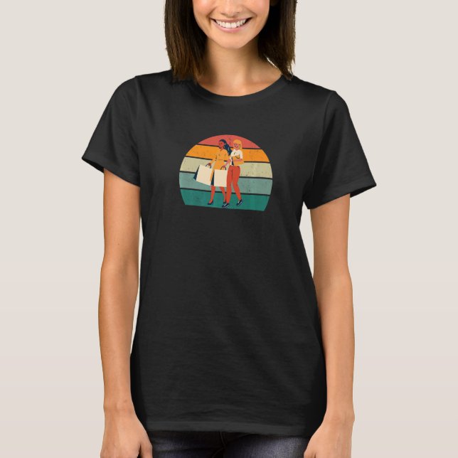 shopper shopper shop centre shopping addiction sho T-Shirt (Front)