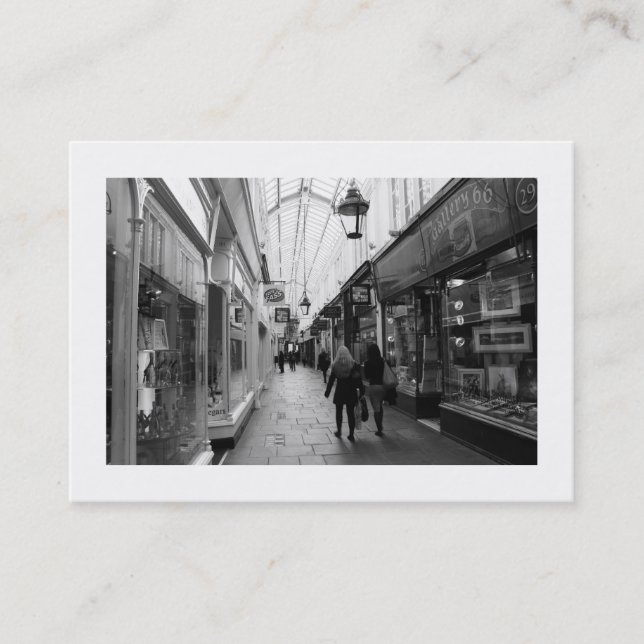 Shopping Arcade (Bordered) Business Card (Front)