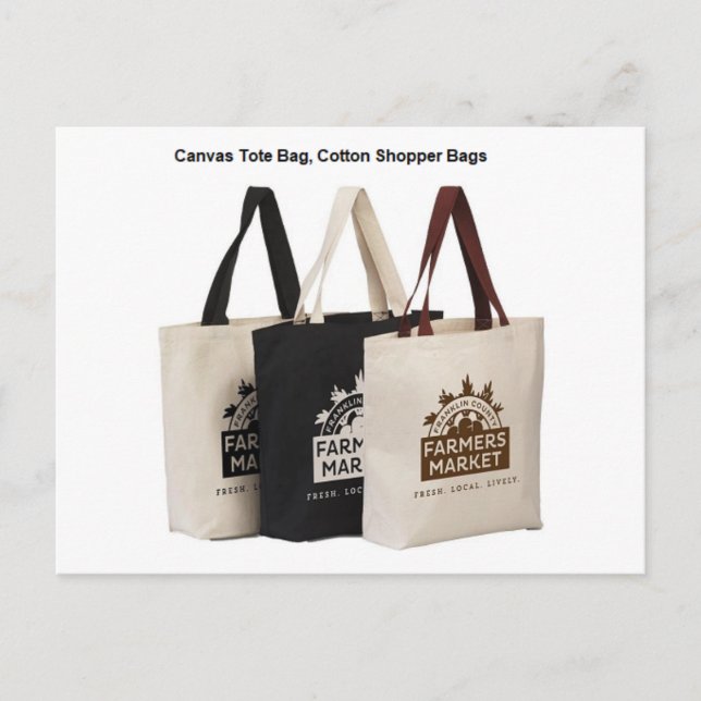 Shopping Bag, Canvas Tote Bag, Grocery Bag Postcard (Front)