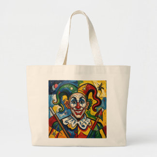 Shopping bag with a clown portrait in Picasso styl