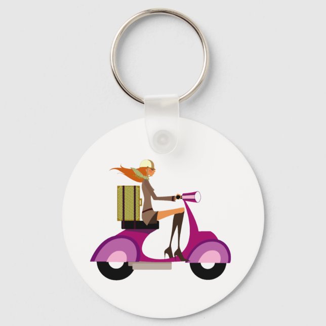 Shopping By Scooter Keychain (Front)