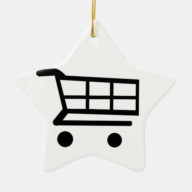 Shopping Cart Ceramic Ornament (Front)
