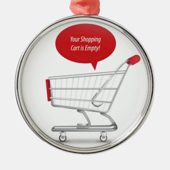 Shopping cart design metal ornament (Front)