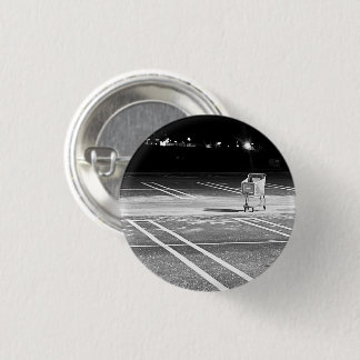 Shopping Cart Empty in Parking Lot Photo Pinback 1 Inch Round Button