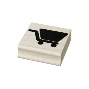 shopping cart silhouette art stamp