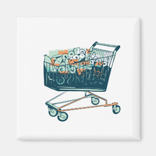shopping cart with toilet paper magnet