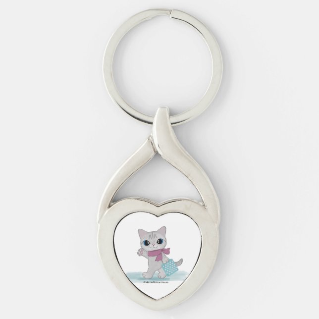 Shopping Cat Keychain (Front)