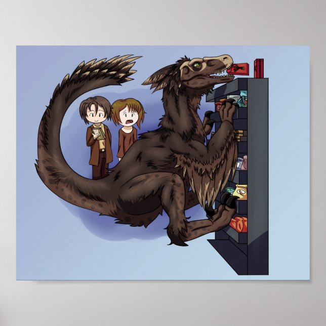 Shopping Dinosaur Poster (Front)