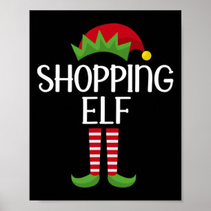Shopping Elf Family Matching Group Christmas Party Poster