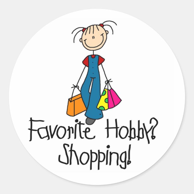 Shopping Favourite Hobby Classic Round Sticker (Front)