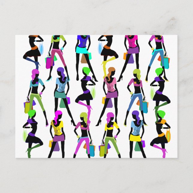 Shopping Glamour Girls Postcard (Front)