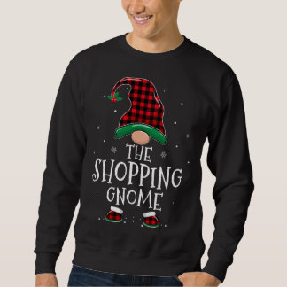 Shopping Gnome Xmas Family Matching Plaid Christma Sweatshirt