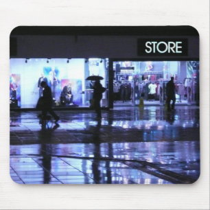 Shopping in the Rain Mouse Pad