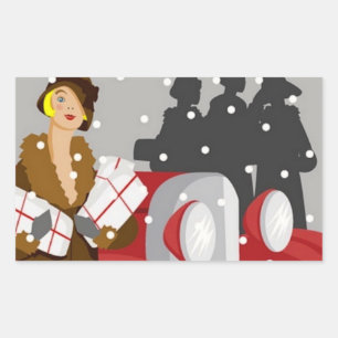 Shopping in the Snow Sticker
