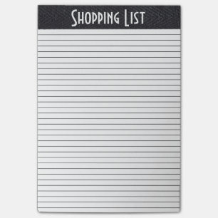 Shopping List Black & White Post-it Notes